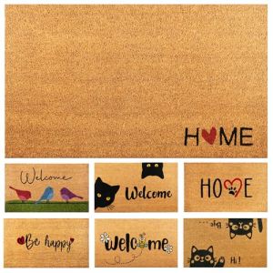 Paillasson Home Coeur en Fibre de Coco - 70x40cm - Tapis de Porte de Bienvenue, Surface Antidérapante PVC & Fibre de Coco - Entrée Maison, Couloirs, Portes-Accessoires Maison-Original & Minimaliste (AMARU DOOR MATS, neuf)