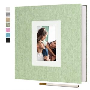 Vienrose Album Photo Scrapbooking Adhesif pour Photos 10x15, 13x18, 18x24 cm - Couverture Lin 40 Pages Vierges - Livre Mémoire DIY Mariage, Bébé, Voyage (Vert) (Vienrose EU, neuf)