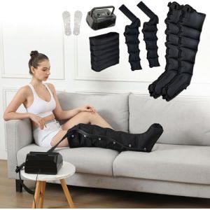 Bottes De Pressothérapie 6 Cavités, Drainage Lymphatique Jambes, Pressothérapie Jambes, Appareil Circulation Sanguine Jambes, Massage Lymphatique Drainant Jambes, Massage Mollet (Black, 6 Cavities) (JIANSHENG-DAMAI, neuf)