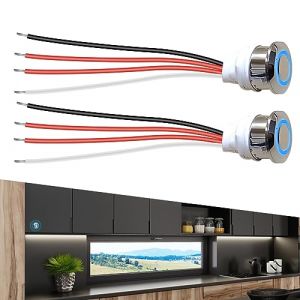 Nizirioo 12V LED Interrupteur Gradateur: Gradation en Continu Interrupteur Variateur, DC 5-24V Interrupteur Tactile, Momentané Bouton-Poussoir Pour de Montage 18 mm Pour Bandes Led Lampe De Bureau (YOUXIUDEDIANPU, neuf)