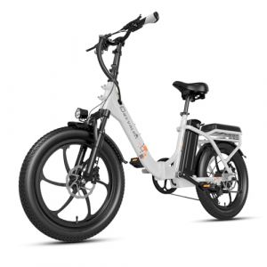 TIGUOWISH Cheevalry Adult Men's Electric Bike - Brushless Motor - Removable 48V Battery - 5 Levels of Assistance - Ergonomic Design - Lightweight and Durable (T-C20PRO-blanc) (TIGUOWISH, neuf)