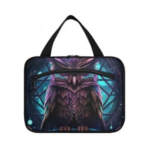 Linnyio Hibou Bleu Violet Trousse de Toilette de Voyage Suspendue Maquillage,Grande Capacité Pliable Rangement Sacs de Lavage pour Femmes Filles (Linnyio, neuf)