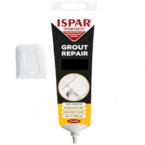 ISPAR Mortier de jointoiement noir 250 g – Enduit prêt à l'emploi pour carrelage avec spatule – Réparation des joints dans la salle de bain et la cuisine – Inodore et facile à utiliser (PREMIUM HOME STORE, neuf)