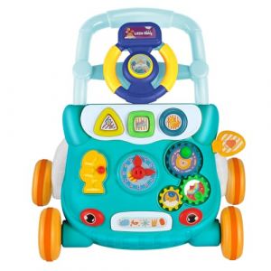 Trotteur Bebe Marcheur D'apprentissage Assis-Debout, Apprentissage de la Marche, Cadeau Bébé Dès 9 Mois - Garçon Fille Evolutif 3 en 1,62 * 68 * 36-81cm- Vert (Hechheu, neuf)