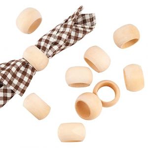 PH PandaHall 10pcs Ronds de Serviette, Porte-Serviettes en Bois Porte-Serviettes de Table Rond Porte-Serviettes en Bois de Ferme Anneaux pour Les Vacances Mariage Salle &agrave; Manger D&eacute;coration de Table (Yizhou EU, neuf)