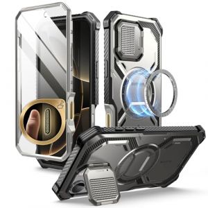 i-Blason Coque pour iPhone 16 Pro Max avec Protecteur Caméra Support Intégrés [Compatible avec Bouton Caméra & MagSafe] [Protection Militaire] Armorbox Coque Intégrale avec Protection d’Ecran, Gris (SUPCASE & i-Blason Store, neuf)