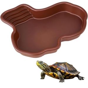 Jsleid Grand Bol d'eau pour Reptiles, Plat d'eau Tortue avec Rampe, Baignoire Antid&eacute;rapante pour Tortue, Plat d'alimentation de Reptile, Bassin pour Tortues, pour Tortues, L&eacute;zards, Geckos et Reptiles (ZYQkk, neuf)