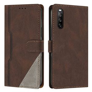 Radoo Coque pour Sony Xperia 10 V 2023, Housse Etui Portefeuille Cuir Multifonction, Fermeture Magn&eacute;tique &agrave; Clapet Anti-Choc [Fonction Support] Flip Case Compatible avec Sony Xperia 10 V 2023 (Marron) (Radoo EU Direct Store, neuf)
