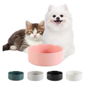C&eacute;ramique Gamelle Chien Antid&eacute;rapante - Bol Chien Croquette pour Petit - Gamelle pour Chat pour Eau et Croquette - Bol C&eacute;ramique Anti&eacute;claboussure - 13 cm - 140 g / 320 ML - Rose (PTOBER, neuf)