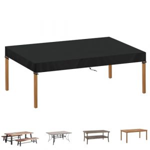 SIMPHAUS Housse Protection Plateau Table Exterieure 200x90x15cm Housse Exterieure Mobilier Jardin 420D Tissu Oxford Housse Table Jardin Rectangulaire Bache Exterieur Impermeable pour Table de Jardin (GRACEEU, neuf)