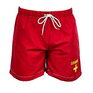 Short de bain Dissolving Lifeguard Stag Do Prank Blague enterrement de vie de jeune fille Rouge, Rouge, M (Pinelands, neuf)