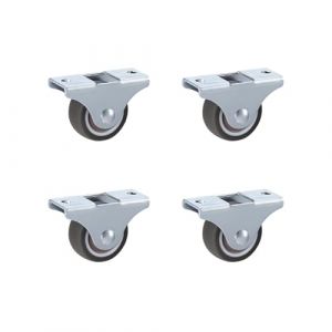LIKERAINY Roulettes Silencieuses en TPR sans Frein Ø 32 x 13 mm Pour La Chaise Chariot Meuble Caoutchouc Roulettes de Transport avec Montage en Plaque Capacité de Charge 60kg Lot de 4 (LIKERAINY, neuf)