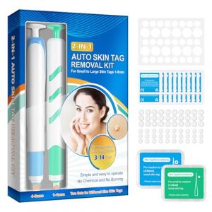 Kit de retrait automatique d'étiquettes cutanées pour le visage et le corps, stylo de retrait des marques cutanées, pour petites et grandes étiquettes de peau (1-9 mm), action rapide, sûre et efficace (dongyiquanqiuzhan, neuf)