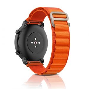 ZoRoll 22mm Bracelet pour Amazfit Bip 6/Bip 5/Balance/GTR 4/GTR 3 Pro/GTR 3/GTR 2e, Nylon G-Hook Longueur R&eacute;glable Bracelet de Rechange pour Amazfit Cheetah/Stratos 3/2/2s/Stratos - Orange (ZoYou_Flower, neuf)