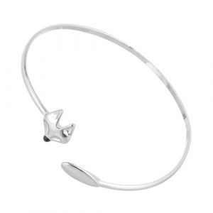 Homoyoyo Bracelet En Cuivre R&eacute;glable T&ecirc;te De Renard Ouvert, Accessoire De Bijoux Argent&eacute;, Anti-allergique, Pour Femmes, Usage Quotidien, Bijou Ajustable (meRIoy, neuf)