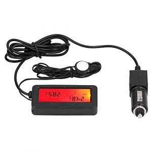 Thermom&egrave;tre de Voiture avec &Eacute;cran LCD, Compteur de Temp&eacute;rature Num&eacute;rique pour Voiture Int&eacute;rieur Ext&eacute;rieur, Mini Thermom&egrave;tre &Eacute;lectronique Adapt&eacute; Aux V&eacute;hicules 12 V(Rouge) (Hennhonn, neuf)