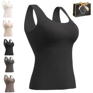 Welfaries D&eacute;bardeur thermique pour femme avec soutien-gorge int&eacute;gr&eacute;, d&eacute;bardeur d'hiver &eacute;pais et chaud sculptant en sablier avec soutien-gorge (taille L, noir) (Yuhai E-commerce, neuf)