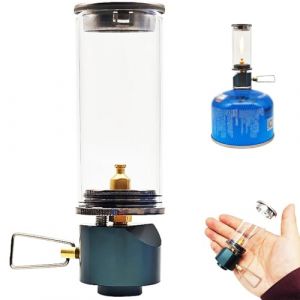 Yaoliucp Lanterne à gaz, Lanterne de gaz aux chandelles oniriques avec Verre résistant à la Chaleur, Lampe à gaz avec soupape réglable, lumière à gaz pour Le Camping et la randonnée, Lanterne à gaz (Enshishiliqiandianzishangwuyouxiangongsi, neuf)