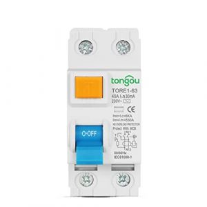 LSHIJI Disjoncteur 2P 16A 63A 10mA 30mA 100mA 6KA RCCB RCD 230V Disjoncteur à Courant résiduel électromécanique Disjoncteur différentiel Interrupteur de sécurité Disjoncteurs(2Pole 100mA,40A) (Shi Ji De Dian, neuf)