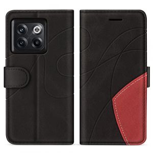 KKEIKO Coque pour OnePlus 10T 5G, Portefeuille Etui en Cuir PU Coque pour OnePlus 10T 5G, Antichoc Housse de Protection avec Fente Carte, Noir (KKEIKO, neuf)