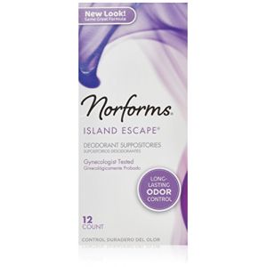 Norforms Suppositoires d&eacute;odorants Island Escape pour femme - Effet anti-odeur de longue dur&eacute;e - 12/paquet (RATRAP, neuf)