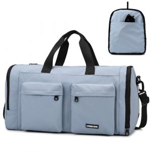 Outplea 30L Pliable Sac de Sport avec Compartiment à Chaussures Femme Homme, Sac de Voyage avecpoche Humide, Sacs de Yoga pour Natation Voyage Fitness, Bleu (Outplea, neuf)