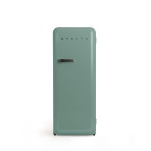 CREATE / RETRO FRIDGE 150 BLACK/R&eacute;frig&eacute;rateur vert sauge avec poign&eacute;e noir et cong&eacute;lateur 281L / 102W, faible consommation, 150 cm, 3 &eacute;tag&egrave;res, r&eacute;gulateur de temp&eacute;rature, 60x60x150 cm (CREATE, neuf)