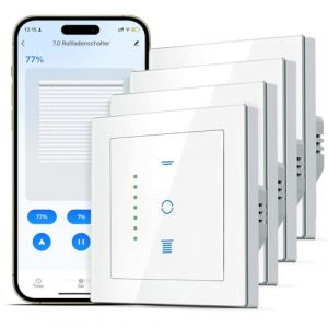 SMARTERCURRY WiFi interrupteur de volet roulant, [7 Gen] minuterie de volet roulant intelligente, contrôle volets roulants/stores/auvents, compatible avec Alexa/Google Assistant, 4 pièces | Blanc (CURRYSMART Store, neuf)