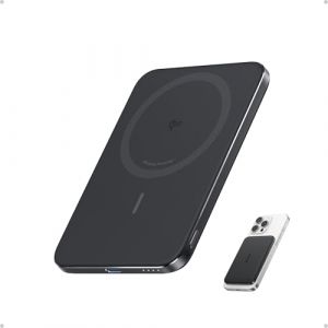 Anker Nano Batterie Externe certifiée Qi2 15W magnétique Ultra-Fine 5000 mAh, Rapide, Ergonomique et Compatible MagSafe, Uniquement pour iPhone 16 Pro Max/15/14/13/12 (AnkerDirect FR, neuf)