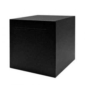 Tirelire en acier inoxydable noir - 12 x 12 x 12 cm - Tirelire cochon pièces et billets - Pour adultes et enfants (Duchang meiyaxin Co., Ltd, neuf)