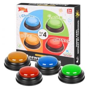 Buzzer Pour Jeux De Questions, Buzzer Sonore Et Lumineux Pour Jeux, Jeux Quizz Adulte Avec Buzzer,Quick Touch Jeux De Buzzer, Buzzer De R&eacute;ponse,Buzzers De R&eacute;ponse Pour Quiz, Buzzers De Salle De Classe (keslmk, neuf)