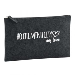Huuraa trousse de toilette Ho Chi Minh City my love Trousse de toilette cadeau en feutre anthracite 1 litre Ho Chi Minh City my love Pr&eacute;sent (Hellweg Handelsbetrieb Soest, neuf)