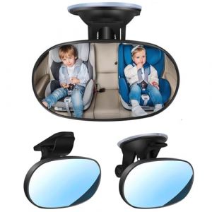 Miroir Voiture B&eacute;b&eacute;, Miroir de Voiture, 360&deg; Rotation Incassable Retroviseur, Convexe Retroviseur Voiture Bebe avec Ventouses et Clips, B&eacute;b&eacute; R&eacute;troviseur S&eacute;curit&eacute;, 360&deg; Miroir de Voiture pour B&eacute;b&eacute; (axingyuanrui, neuf)