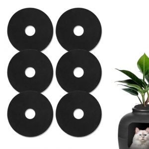 Gosknor 6pcs Filtre Charbon Litiere Chat, 20 cm Ronds Filtres à Charbon Actif Adhésifs pour bac à Litière pour Chat Filtre a Charbon Litiere pour Chat pour Garder l'Air Frais Maison Bureau (Noir) (Beisong, neuf)
