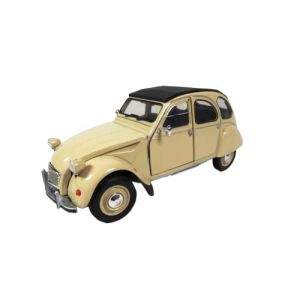 OPO 10 - Voiture 1/24 Compatible avec Citroen 2CV Couleur crème - Welly 24009A-W Beige (easy-shop-express, neuf)