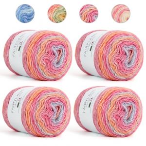 Aeelike 400g Laine Crochet, 245m Super L&eacute;ger Gradient Pelote de Laine, Laine &agrave; Tricoter Multicolore Super Doux pour Couverture B&eacute;b&eacute; Pulls &Eacute;charpe Chapeaux, Ombr&eacute; Laine Coton Rouge Violet (EuErYang, neuf)