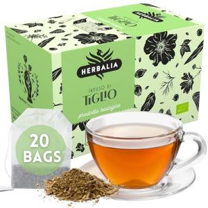 HERBALIA - Tisane au Tilleul en Sachets, Boîte d’Infusion au Tilleul de 20 Sachets Sans Agrafes Métalliques (Family At Home, neuf)