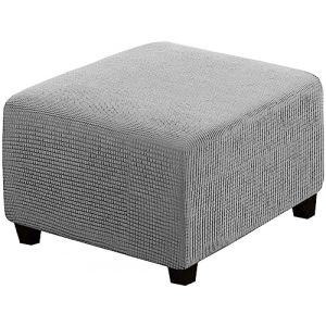 Housse de Repose-Pieds en Velours Extensible, Carr&eacute;es, Rectangulaire, avec Housses pour Ottomane, pour Banc Coffre Rangement, Tabouret, Repose-Pieds, Pouf Int&eacute;rieur ( Color : #2 , Size : Square Ottoma (Pooneeliff, neuf)