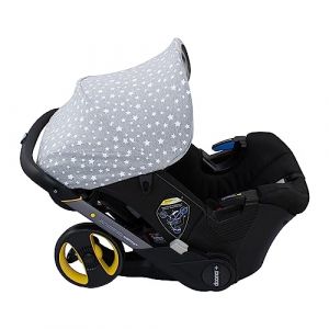 JYOKO KIDS Capot de siège auto et poussette compatible avec Doona en 100% coton (Capot, White Star) (JYOKO, neuf)