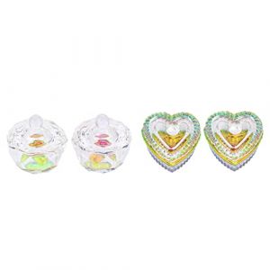 NOLITOY 4pi&egrave;ces R&eacute;cipient Verre Pour Nail Art Godet Avec Couvercle Pour Poudre Et Liquide M&eacute;lange Pour Ongles Acryliques (M.Meteorite, neuf)