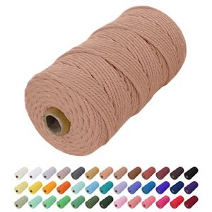Uiopa Corde Macramé 2mm x 200m, Fil Macramé Coton Corde Coton Naturelle, Ficelle Cordon Macramé Cordelette 2mm pour Tenture Murale, Porte Plante Mural, Rideau, Décoration Bohème (Abricot) (XEYUAN, neuf)