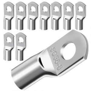 10 Pièces Cosses Tubulaires 35mm² M8,Connecteurs de Câble SC non Isolés en Cuivre étamé,Cosses de Embouts de Câble de Batterie Annulaires Pour Installations électriques Industrielles et Automobiles (xiangjiaojiaojdscw, neuf)