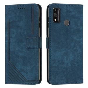 XFDSFDL&reg; Cas de pour Honor 8X / 9X Lite JSN-L21/22/23 (6,5 Pouces) PU Cuir Housse Flip Coque Impression de Stries avec Support Magn&eacute;tique Fermeture Portefeuille &Eacute;tui de Protection Bleu (LingDan, neuf)