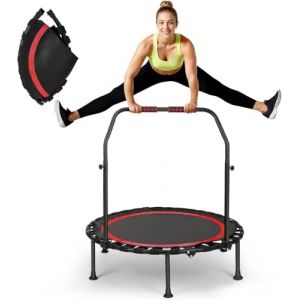 Trampoline de fitness pliable et portable de 101,6 cm - Mini trampoline Bungee Rebounder Jumping Cardio Trainer pour adultes - Charge maximale : 150 kg (rouge )) (KONTAXIS-PANAGIOTIS, neuf)