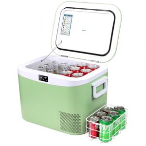 BINGI Glaci&egrave;re Electrique Voiture 18L &agrave; Compression avec Refroidissement Rapide - R&eacute;frig&eacute;rateur Portable Jusqu&lsquo;&agrave; -18&deg;C, 12V/24V/220V, Pour Camping-Car, Van, Camion, Bateau, Voiture, Maison, Camping (Bingi Car Refrigerator, neuf)