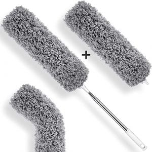 PURELITO Plumeau télescopique | Jeu de 2 Embouts Microfibres | Plumeau télescopique Long Extensible en Acier Inoxydable | Plumeau Lavable pour Nettoyer des fenêtres, radiateurs, étagères (wanqijingpinshangdain, neuf)