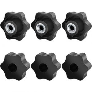 Jeboler Bouton de Serrage M10, 6 Pièces M10 Ecrou Étoile DiamèTre ExtéRieur 50mm, Filetage Moleté Bouton Écrou De Serrage Bouton, Ecrou Papillon Pour Convient aux machines et articles ménagers, etc. (Xye Europe, neuf)