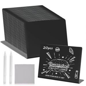 Mini Tableau Noir Etanche Mini Ardoise Sécurité Mini Panneau Daffichage 20pcs Ardoise Noire 10x7.5cm Réutilisée Effacable pour Buffet Mariage Boulangerie Fête Restaurant Bar (BSTDAY, neuf)