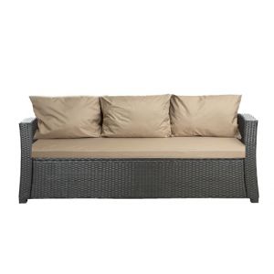 Setgarden® Coussin d'extérieur pour banc de jardin en rotin synthétique - Pour balancelle hollywoodienne - Beige - 160 x 60 x 50 cm (setgarden, neuf)