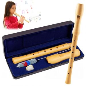 YANGUN Flûte à Bec en Bois, Bois de Flûte à Bec, Instrument de Flûte à Bec Soprano, Flûte à Bec Allemand, Flûte à Bec en érable, Soprano Recorder Flute Avec Kit de Nettoyage étui Rigide Vent (XANEU, neuf)